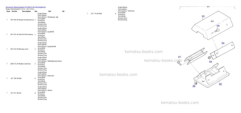 Komatsu pc3000-6 s/n 06214 Parts catalog cover Komatsu pc3000-6 s/n 06214 Parts catalog cover