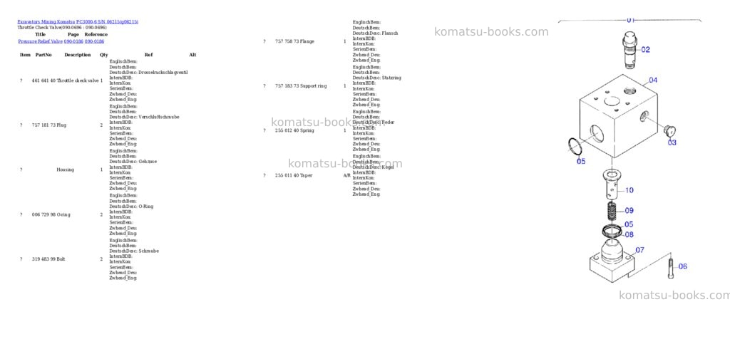 Komatsu pc3000-6 s/n 06215 Parts catalog cover Page 10