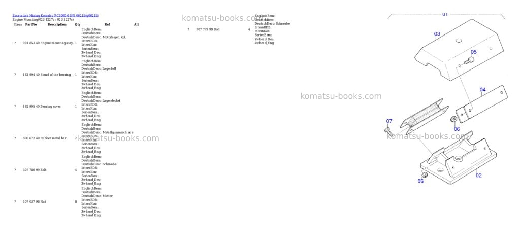 Komatsu pc3000-6 s/n 06215 Parts catalog cover Page 2