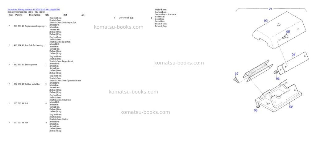 Komatsu pc3000-6 s/n 06216 Parts catalog cover Page 2