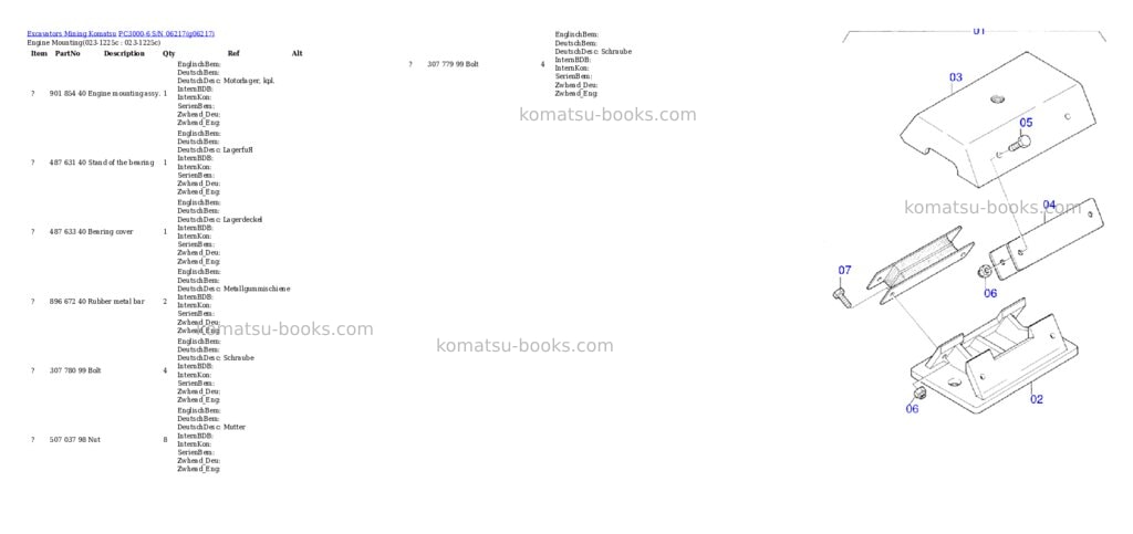 Komatsu pc3000-6 s/n 06217 Parts catalog cover
