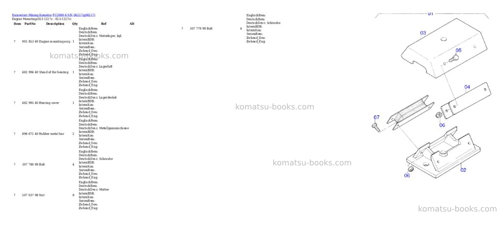 Komatsu pc3000-6 s/n 06217 Parts catalog cover Page 2