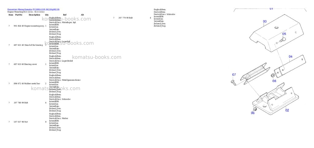 Komatsu pc3000-6 s/n 06218 Parts catalog cover