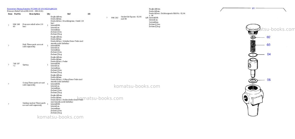 Komatsu pc3000-1e s/n 06220 Parts catalog cover