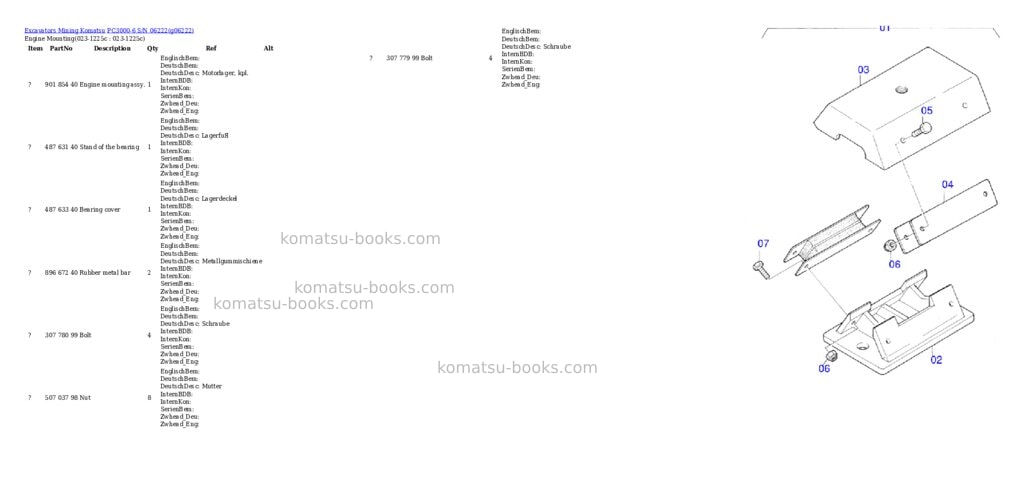 Komatsu pc3000-6 s/n 06222 Parts catalog cover