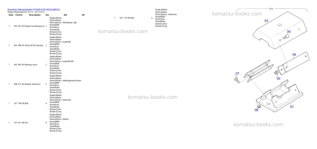 Komatsu pc3000-6 s/n 06222 Parts catalog cover Page 2