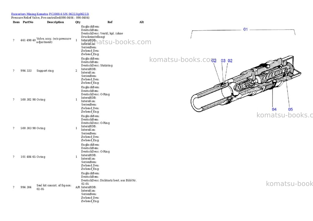 Komatsu pc3000-6 s/n 06223 Parts catalog cover Page 7