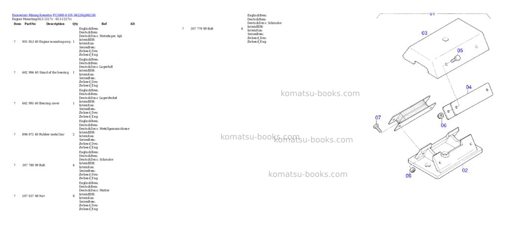 Komatsu pc3000-6 s/n 06228 Parts catalog cover Page 2