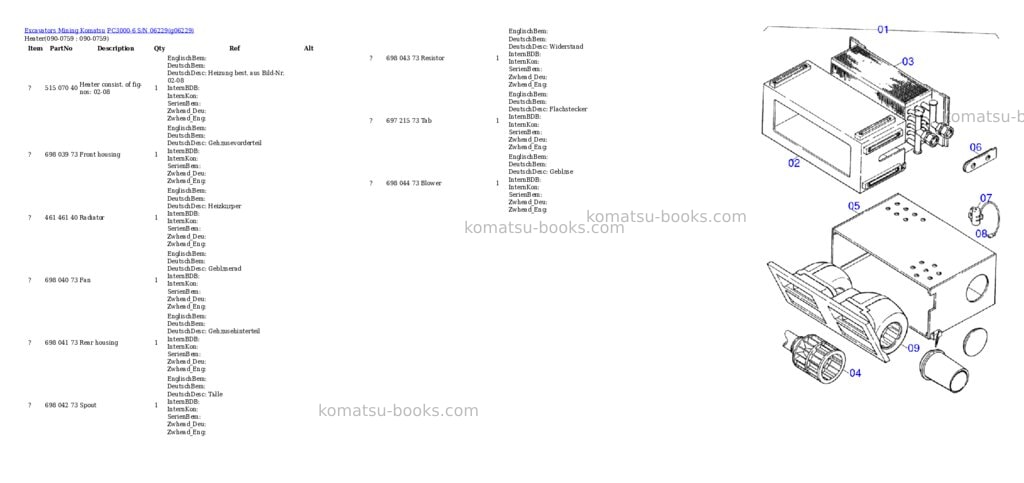 Komatsu pc3000-6 s/n 06229 Parts catalog cover Page 2