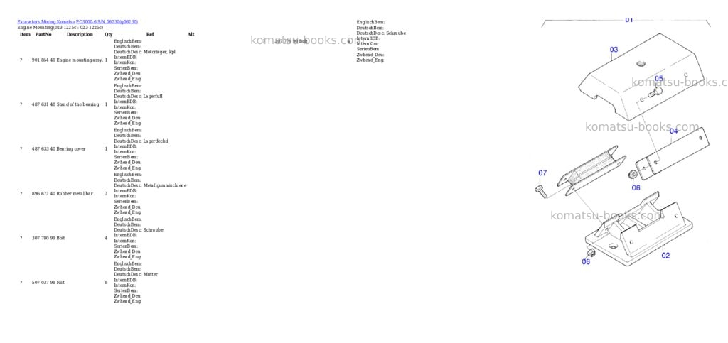 Komatsu pc3000-6 s/n 06230 Parts catalog cover