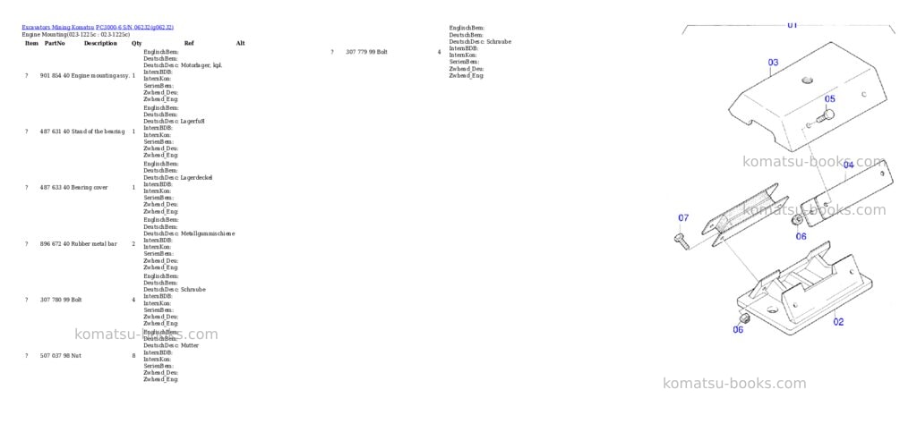 Komatsu pc3000-6 s/n 06232 Parts catalog cover