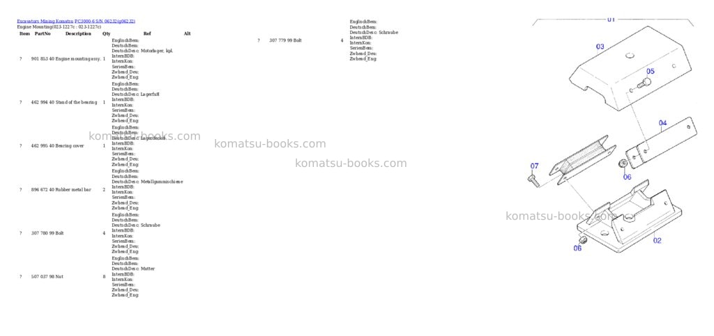 Komatsu pc3000-6 s/n 06232 Parts catalog cover Page 2