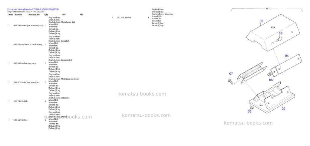 Komatsu pc3000-6 s/n 06236 Parts catalog cover