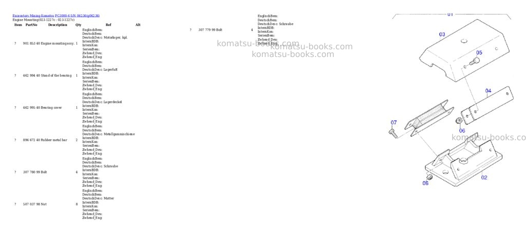 Komatsu pc3000-6 s/n 06236 Parts catalog cover Page 2