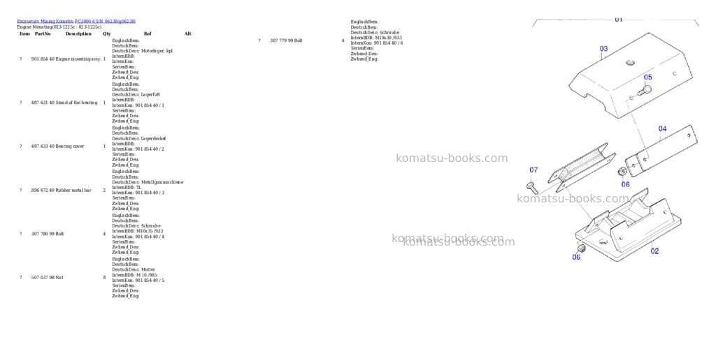 Komatsu pc3000-6 s/n 06238 Parts catalog cover