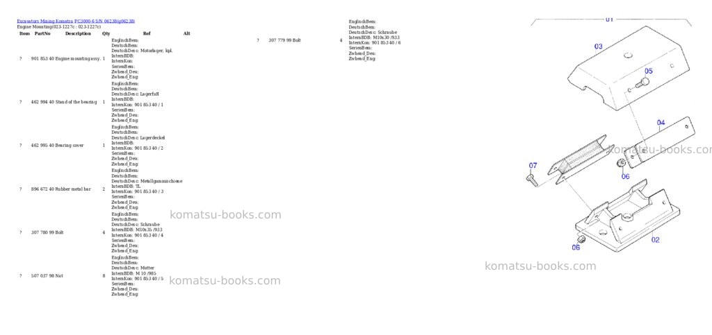 Komatsu pc3000-6 s/n 06238 Parts catalog cover Page 2