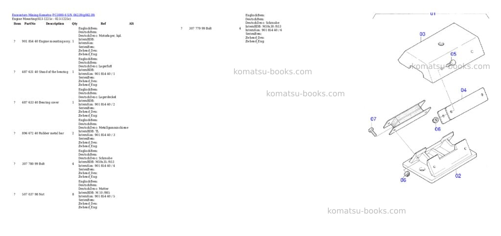 Komatsu pc3000-6 s/n 06239 Parts catalog cover