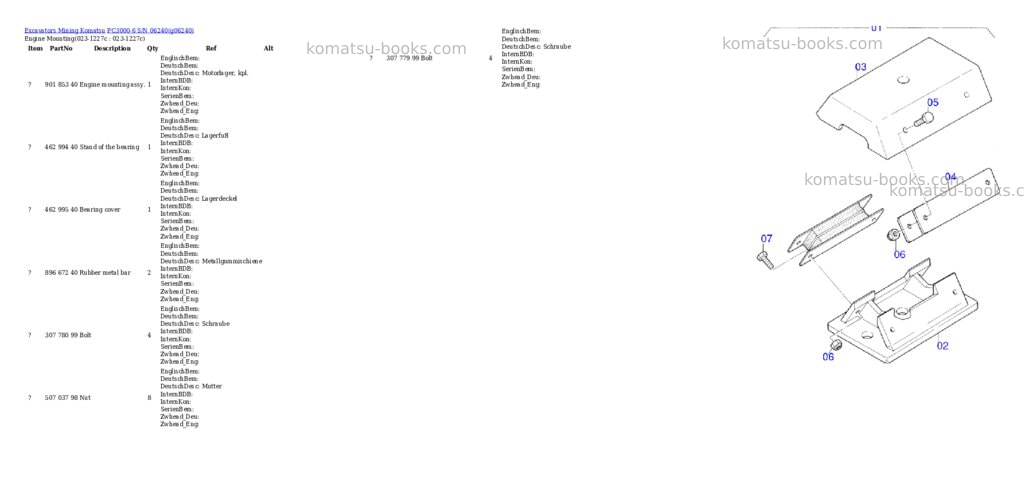 Komatsu pc3000-6 s/n 06240 Parts catalog cover Page 2