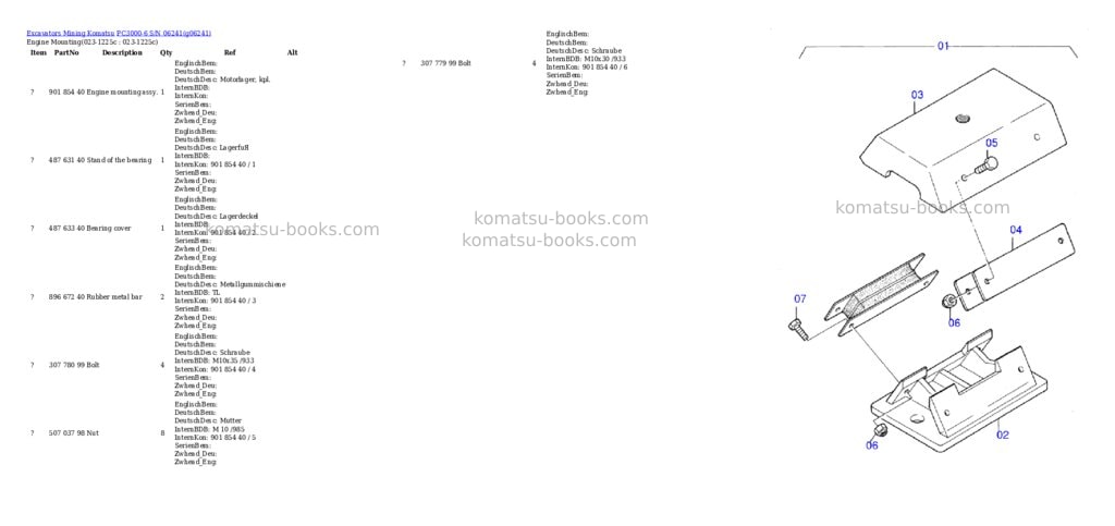 Komatsu pc3000-6 s/n 06241 Parts catalog cover