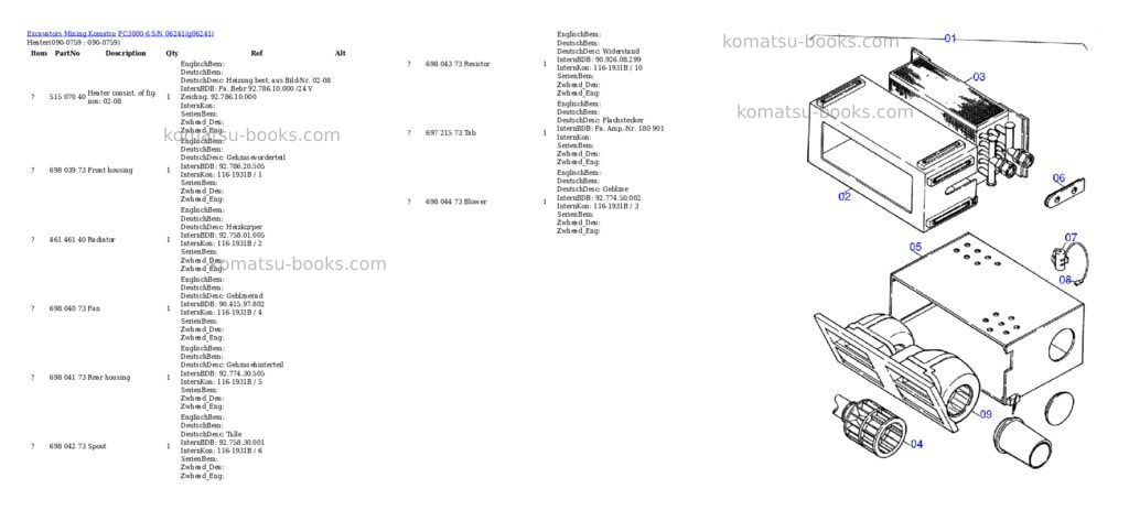 Komatsu pc3000-6 s/n 06241 Parts catalog cover Page 10