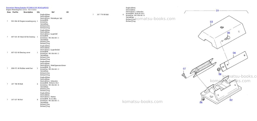 Komatsu pc3000-6 s/n 06242 Parts catalog cover