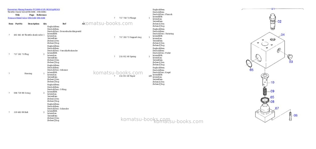 Komatsu pc3000-6 s/n 06243 Parts catalog cover Page 10
