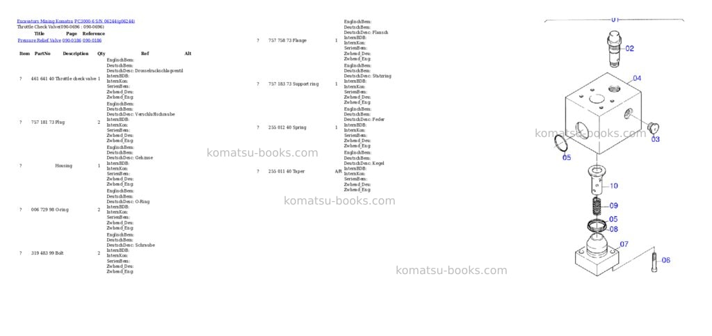 Komatsu pc3000-6 s/n 06244 Parts catalog cover Page 10