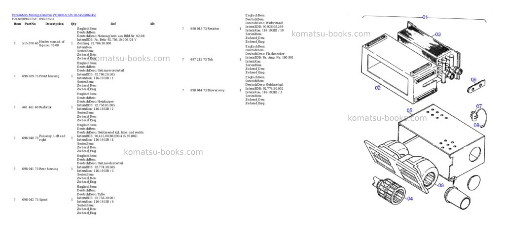 Komatsu pc3000-6 s/n 06245 Parts catalog cover Page 8