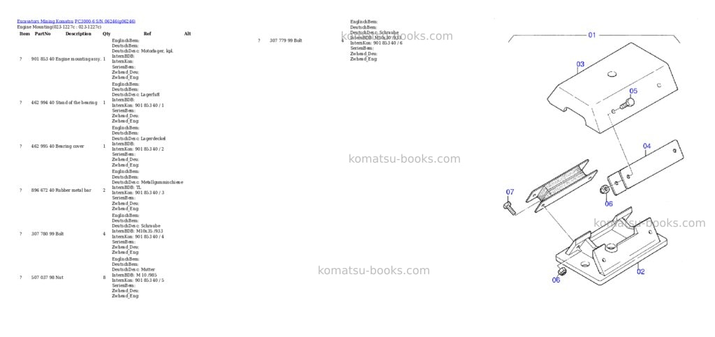 Komatsu pc3000-6 s/n 06246 Parts catalog cover Page 2