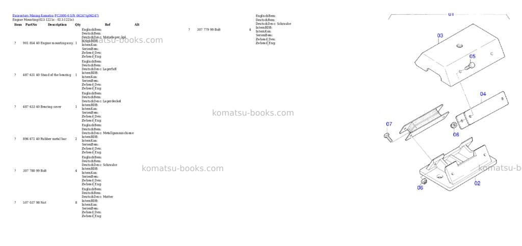 Komatsu pc3000-6 s/n 06247 Parts catalog cover