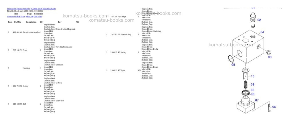 Komatsu pc3000-6 s/n 06254 Parts catalog cover Page 10