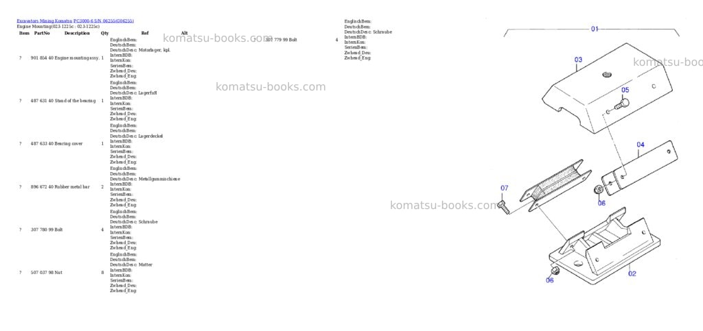 Komatsu pc3000-6 s/n 06255 Parts catalog cover