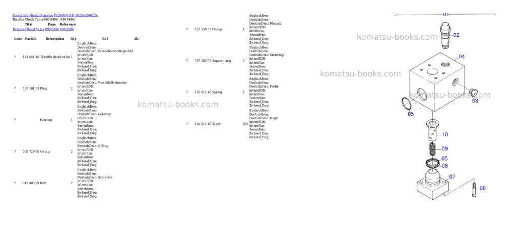 Komatsu pc3000-6 s/n 06255 Parts catalog cover Page 10