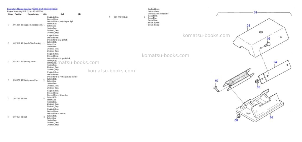 Komatsu pc3000-6 s/n 06256 Parts catalog cover