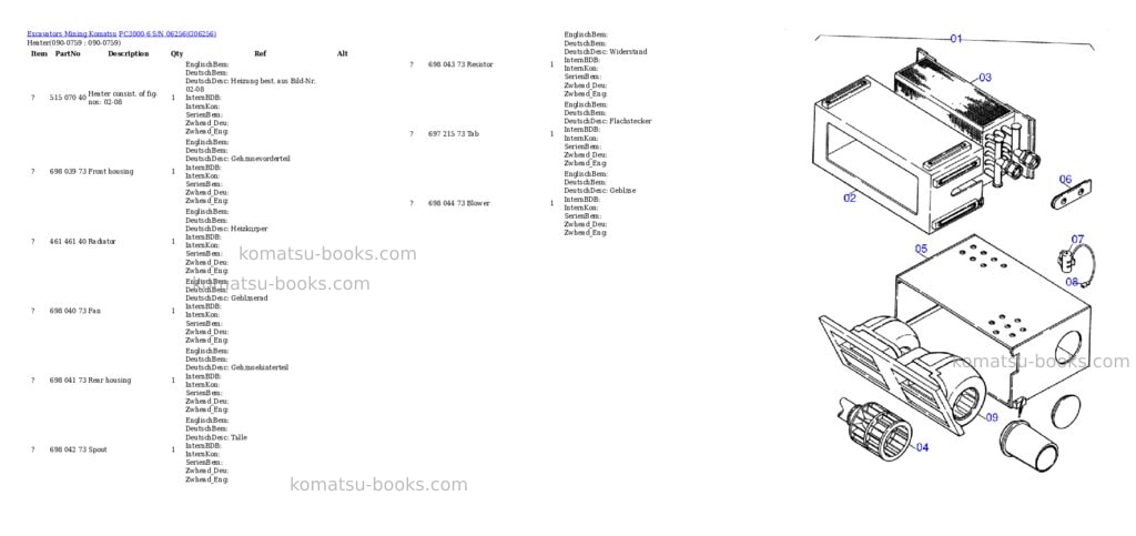 Komatsu pc3000-6 s/n 06256 Parts catalog cover Page 10