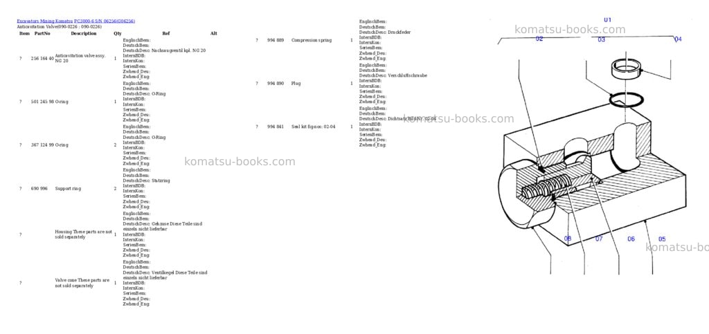 Komatsu pc3000-6 s/n 06256 Parts catalog cover Page 4