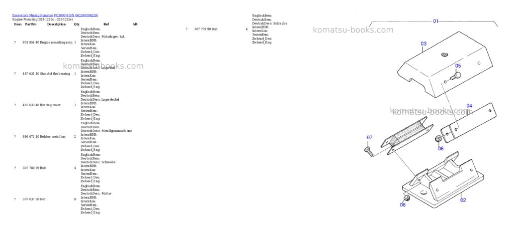 Komatsu pc3000-6 s/n 06259 Parts catalog cover