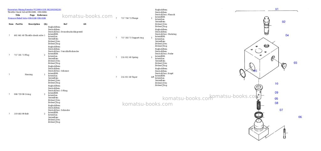 Komatsu pc3000-6 s/n 06259 Parts catalog cover Page 10