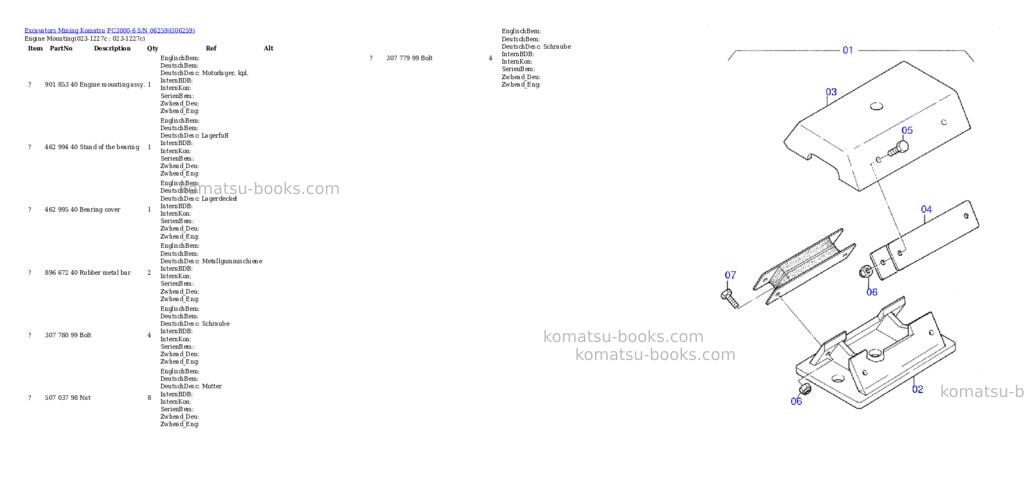 Komatsu pc3000-6 s/n 06259 Parts catalog cover Page 2