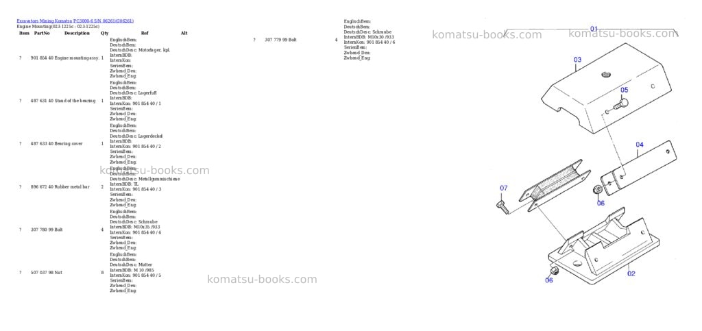 Komatsu pc3000-6 s/n 06261 Parts catalog cover