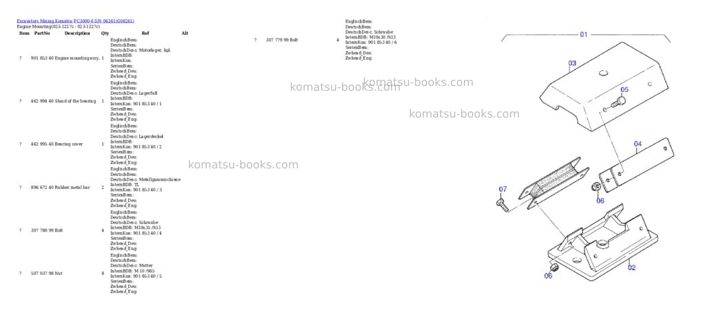 Komatsu pc3000-6 s/n 06261 Parts catalog cover Page 2