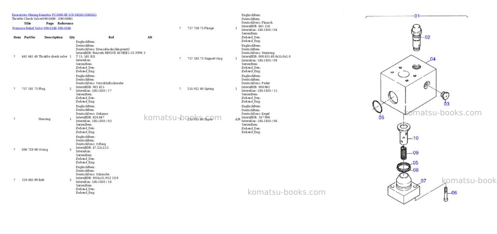 Komatsu pc3000-6e s/n 06262 Parts catalog cover Page 8
