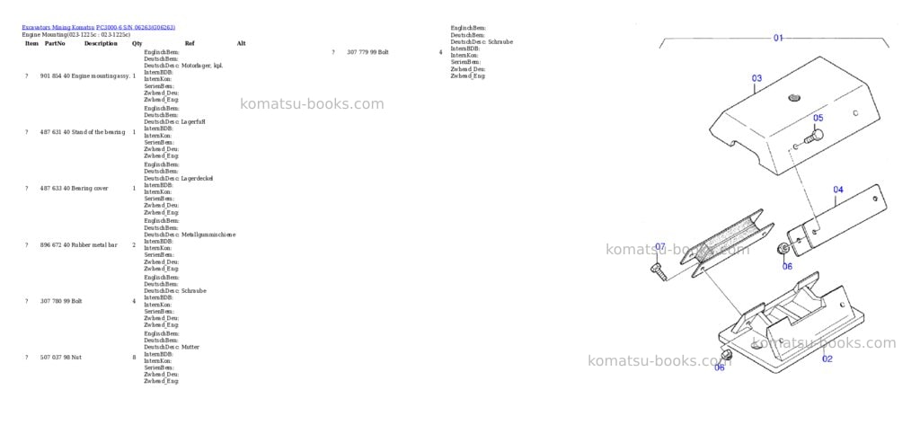 Komatsu pc3000-6 s/n 06263 Parts catalog cover