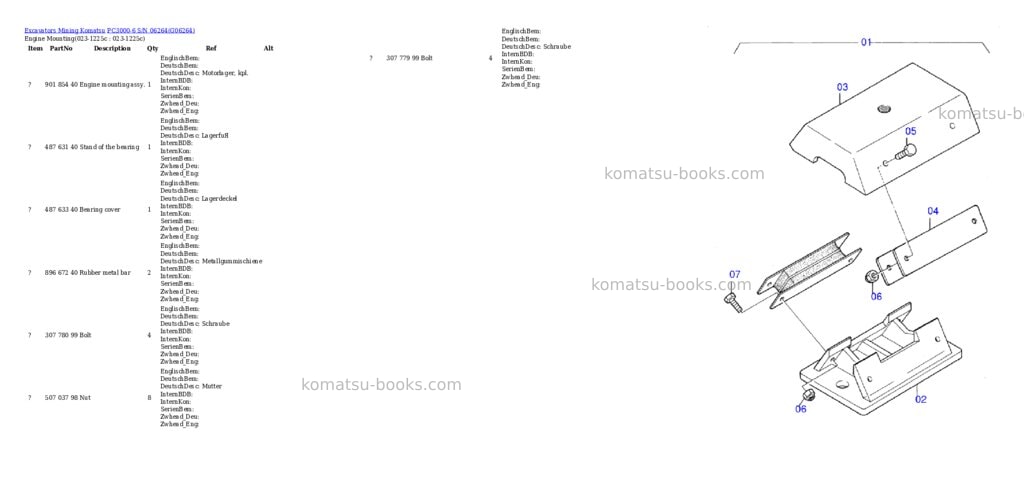 Komatsu pc3000-6 s/n 06264 Parts catalog cover
