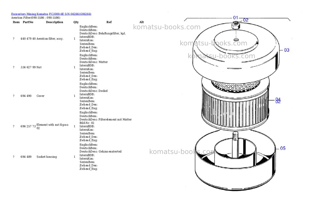 Komatsu pc3000-6e s/n 06266 Parts catalog cover Page 10