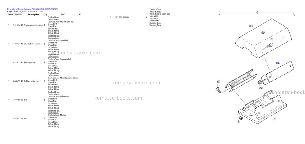 Komatsu pc3000-6 s/n 06267 Parts catalog cover