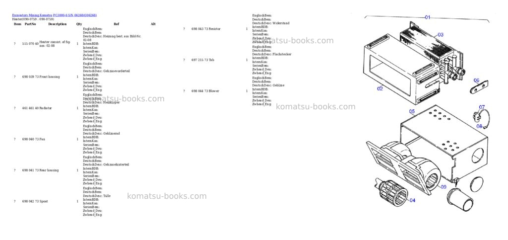 Komatsu pc3000-6 s/n 06268 Parts catalog cover Page 10