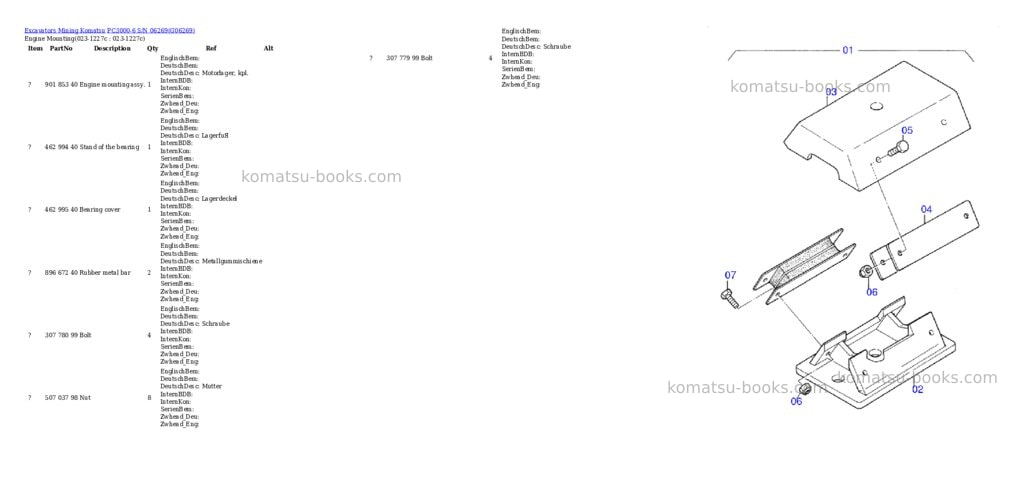 Komatsu pc3000-6 s/n 06269 Parts catalog cover Page 2 Komatsu pc3000-6 s/n 06269 Parts catalog cover Page 2