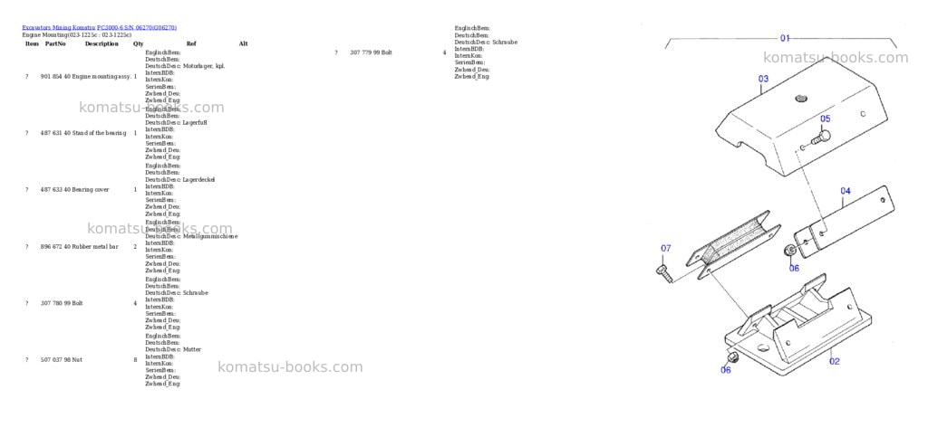 Komatsu pc3000-6 s/n 06270 Parts catalog cover