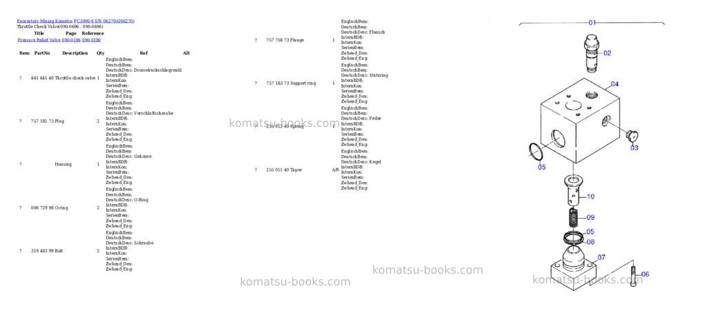 Komatsu pc3000-6 s/n 06270 Parts catalog cover Page 10